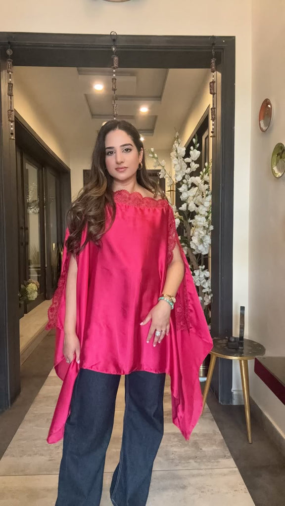 Pink Silk open style top