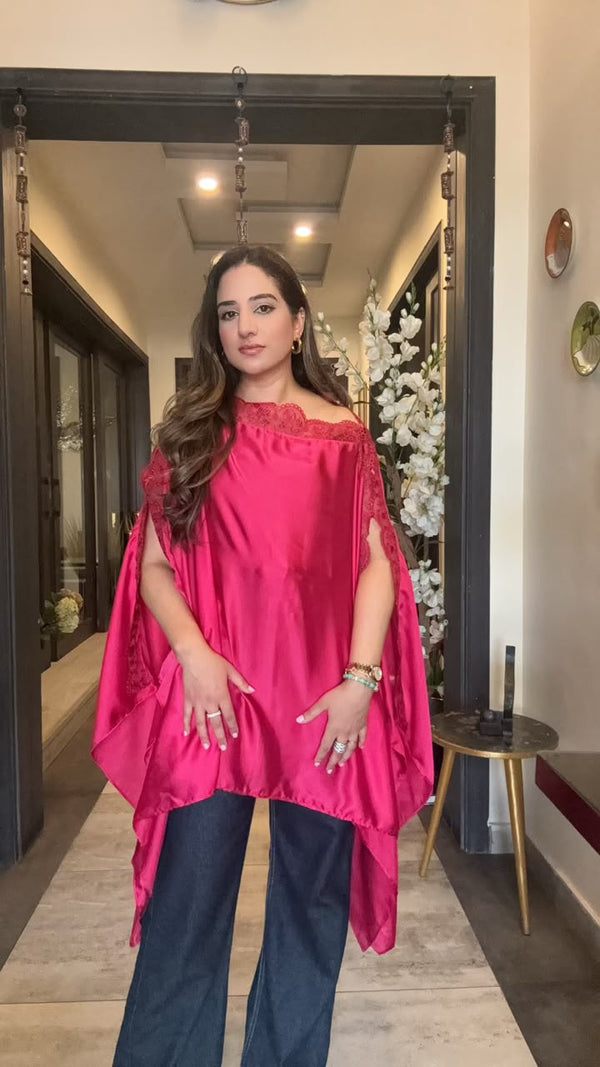 Pink Silk open style top
