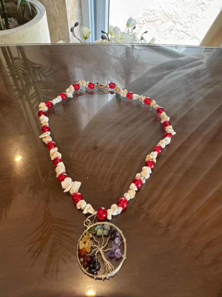Red beaded necklace