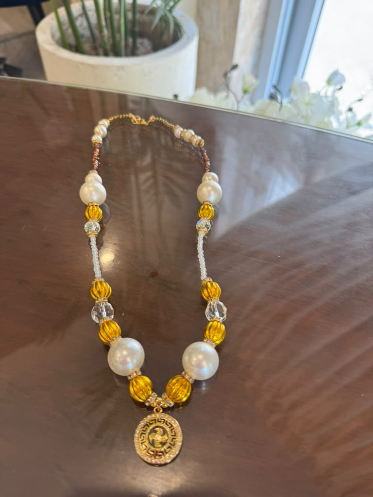 Champagne beaded necklace