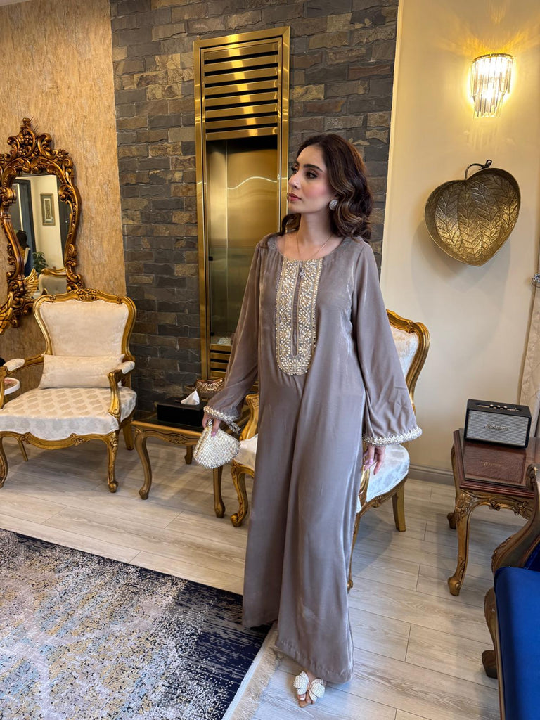 Silver Velvet Kaftan
