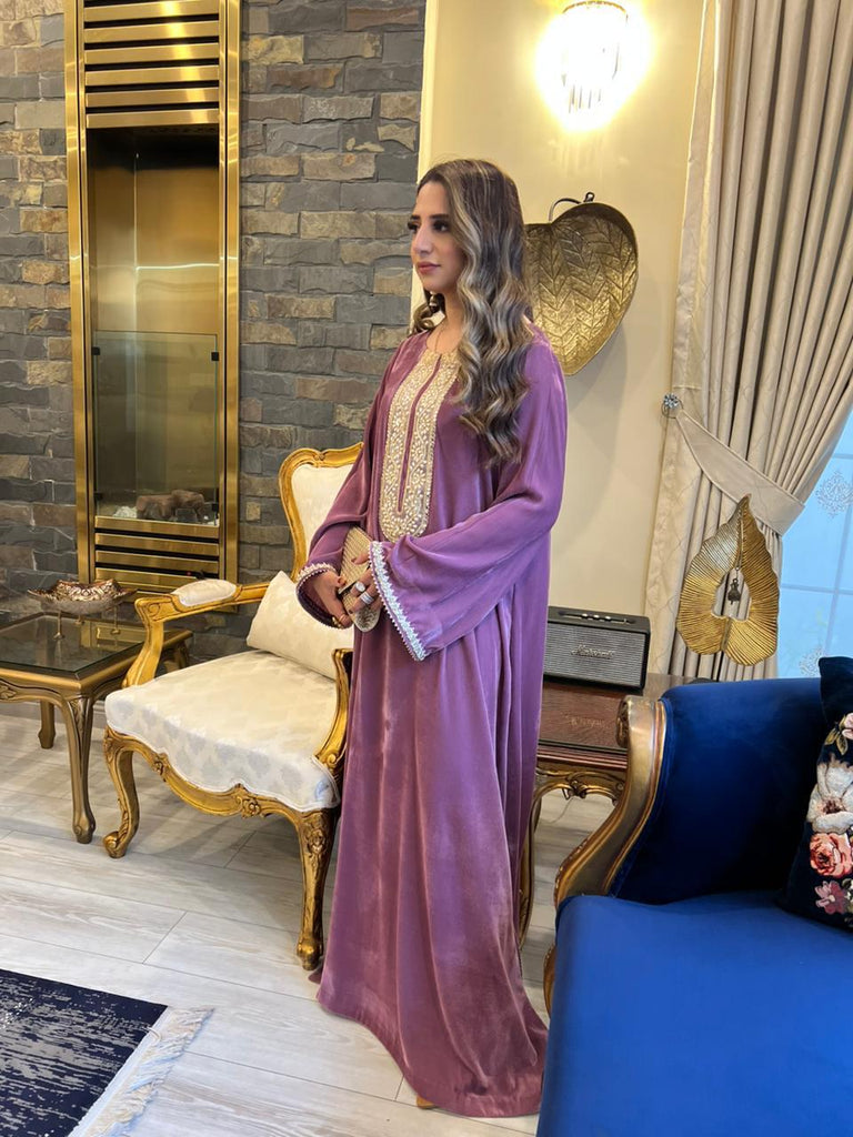 Lilac Velvet Kaftan
